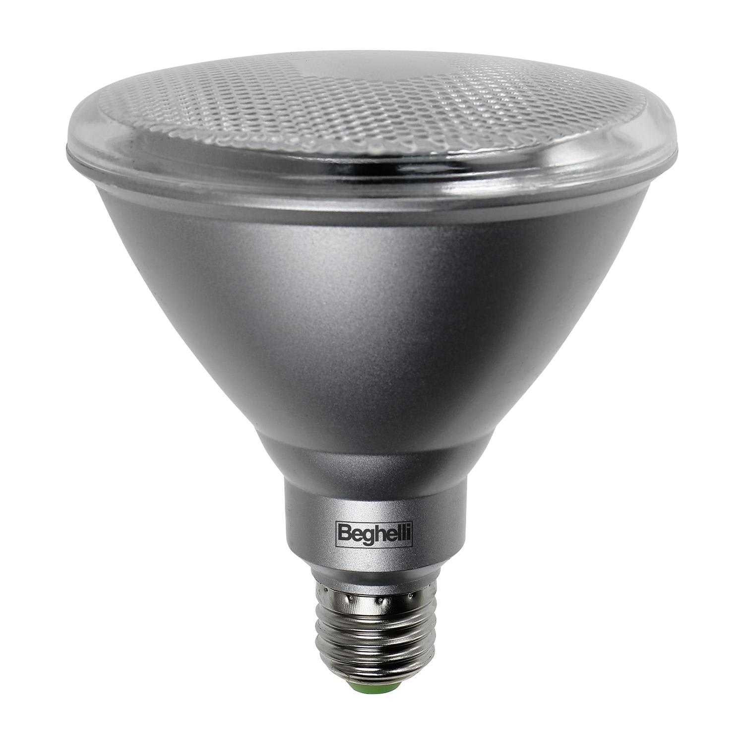 BEGHELLI - Lampadina PAR potente, alternativa ai faretti alogeni, ideale per illuminazione a spot. ECOPAR38 IP65LED 15W230VE27 4K.