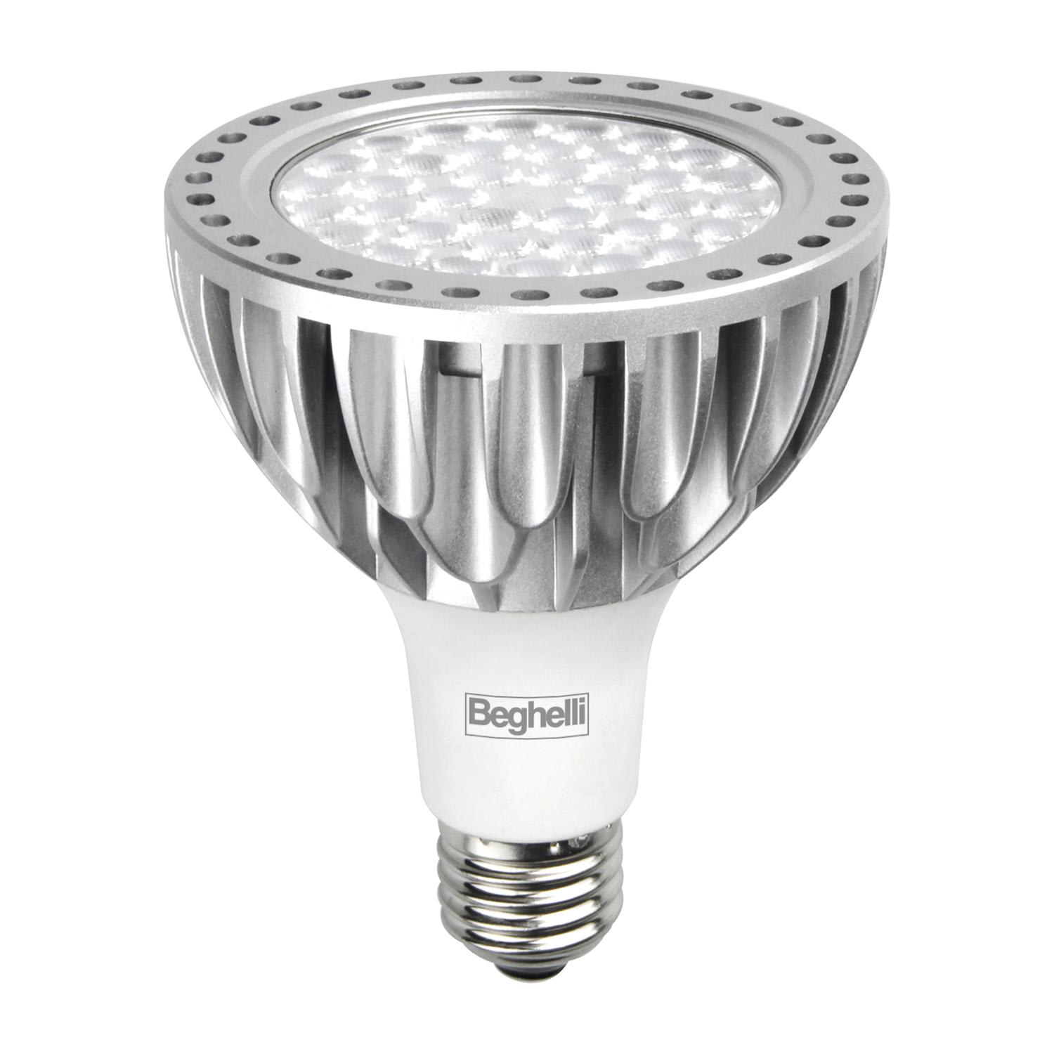 BEGHELLI - Lampadina PAR30 LED ECO 26W 230V E27 3K, alternativa potente ai faretti alogeni per illuminazione spot. 56058