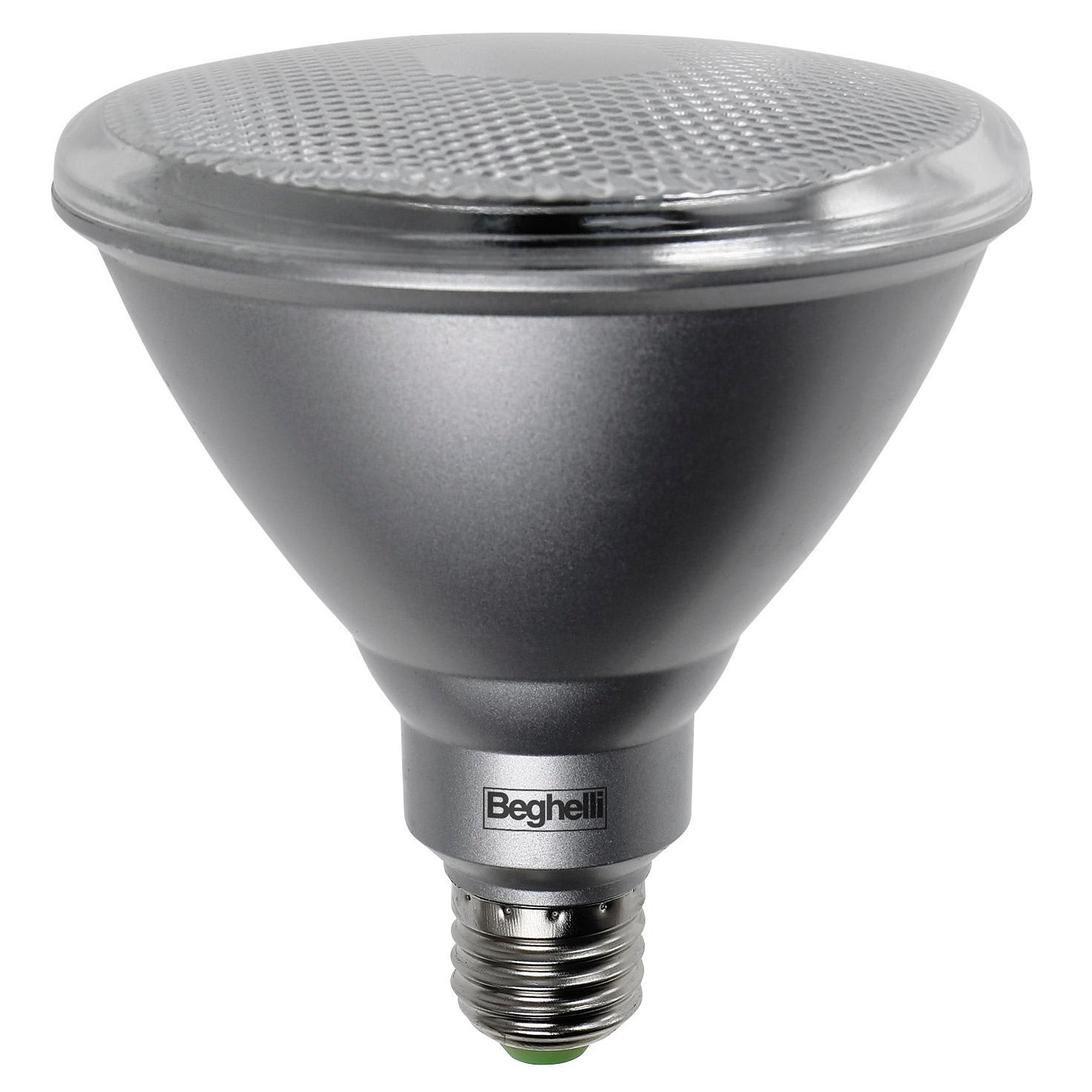 BEGHELLI - Lampadina PAR potente, alternativa ai faretti alogeni, ideale per illuminazione a spot. ECOPAR38 IP65LED 15W230VE27 3K.