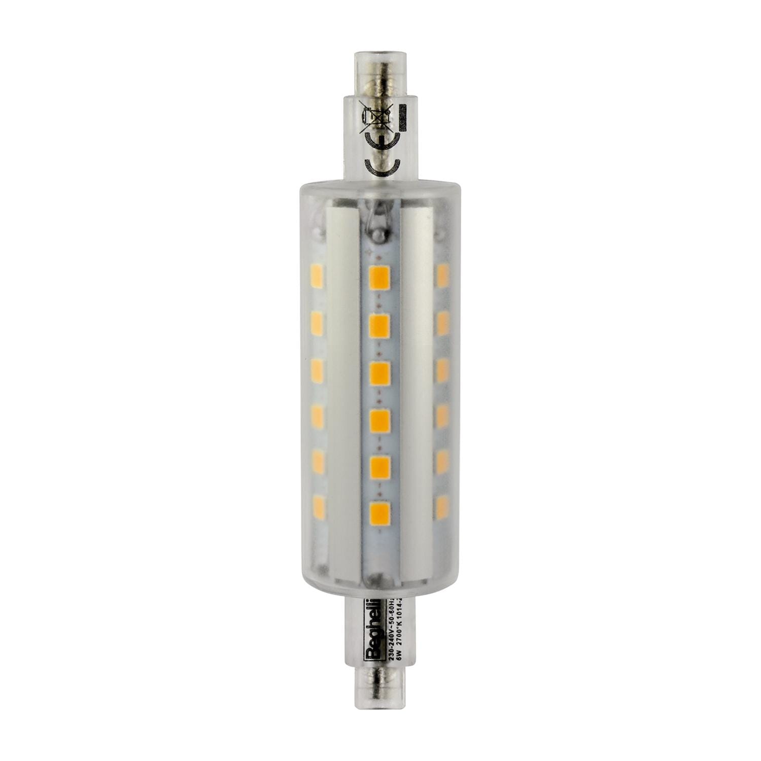 BEGHELLI - Lampadina R7S che permette di utilizzare la tecnologia LED negli apparecchi con attacco R7S: R7SLED FG 78MM 6W 2700K.