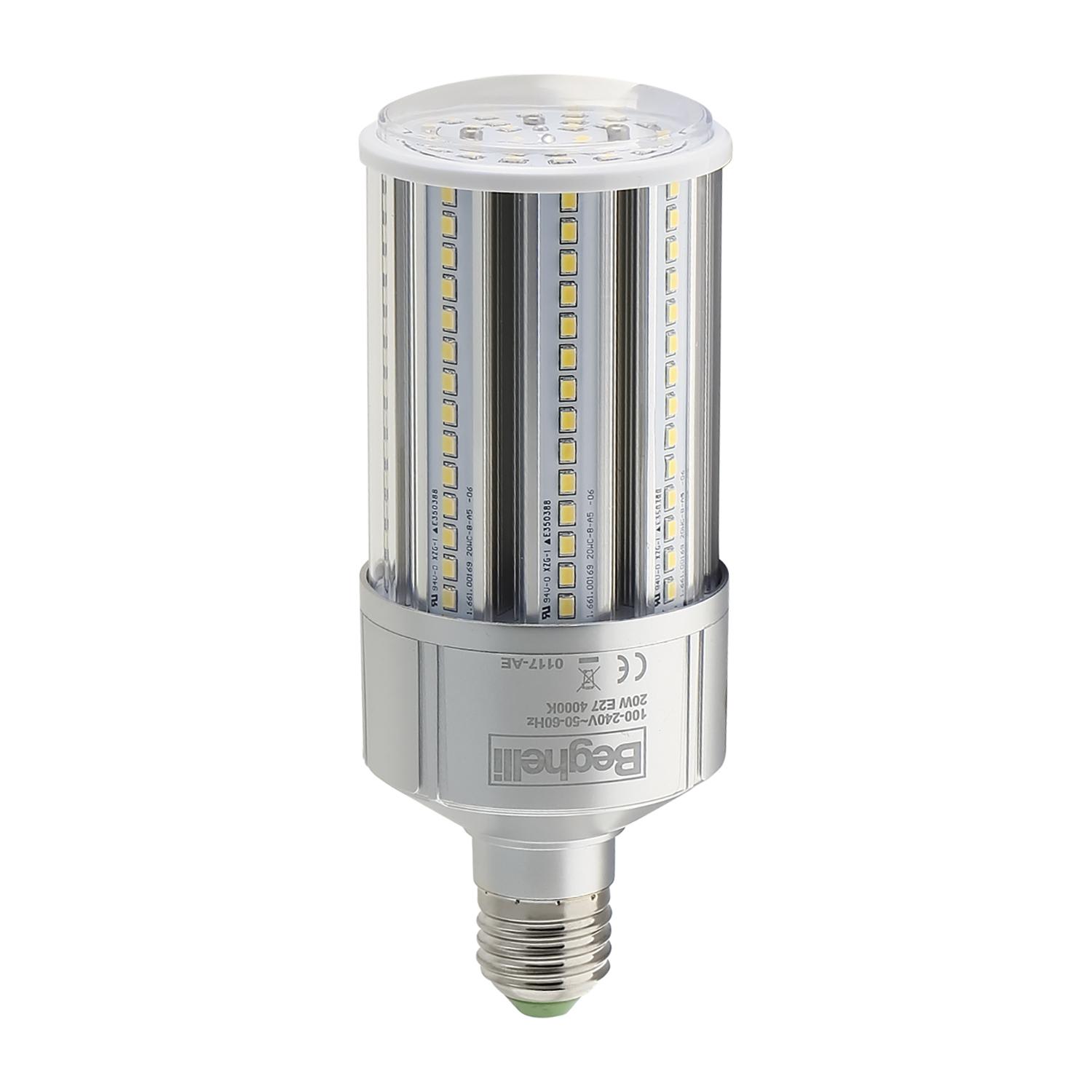 BEGHELLI - Lampadina HLO LED ad altissima efficienza 18W con driver integrato, 230V E27 4000K. 56160
