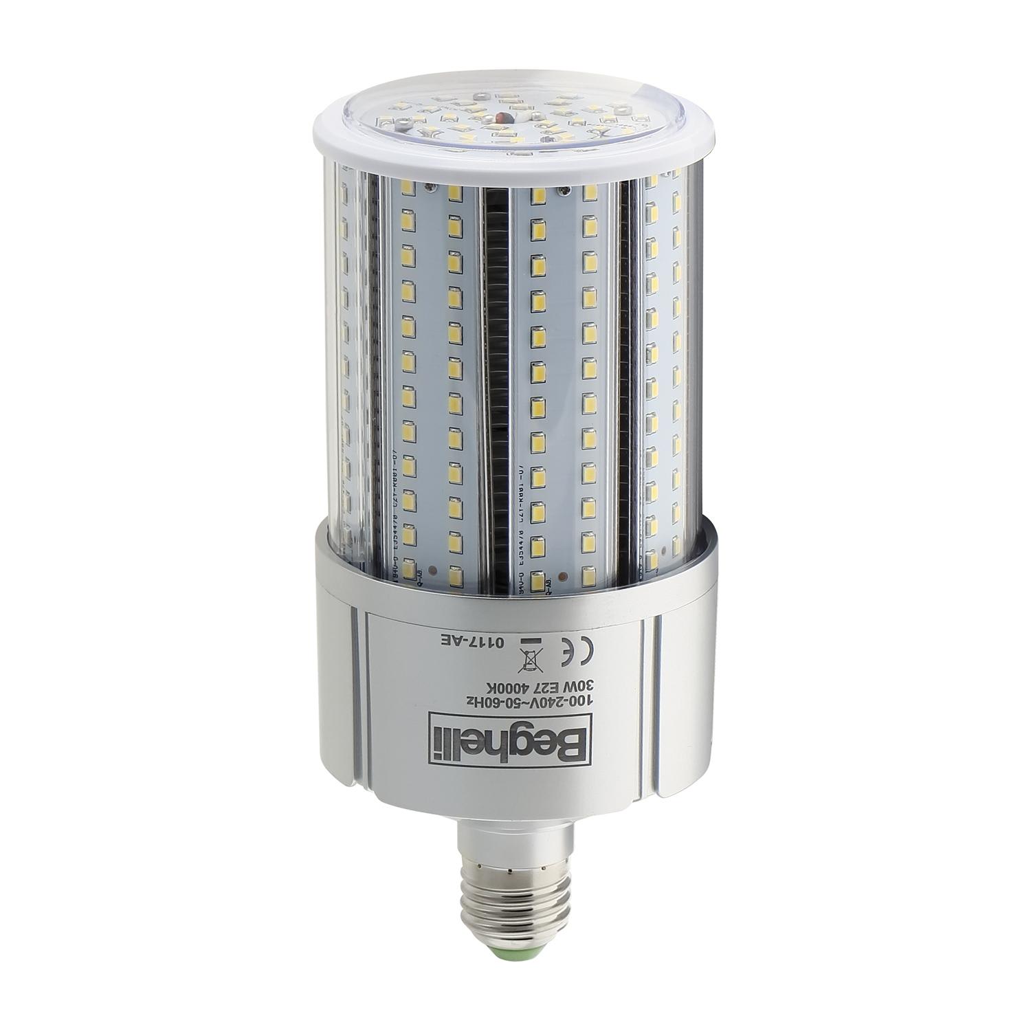 BEGHELLI - Lampadina HLO LED ad altissima efficienza 27W con driver integrato, 230V E27 3000K.