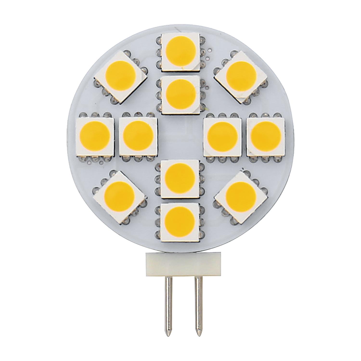 BEGHELLI - Lampadina LED G4 Round 2W 12V con profilo piatto e luce calda 3000K. 56351