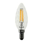 BEGHELLI - Lampadina LED a filamento con corpo in vetro, modello TORT ZAF 470LM 4WE14 2.7K.