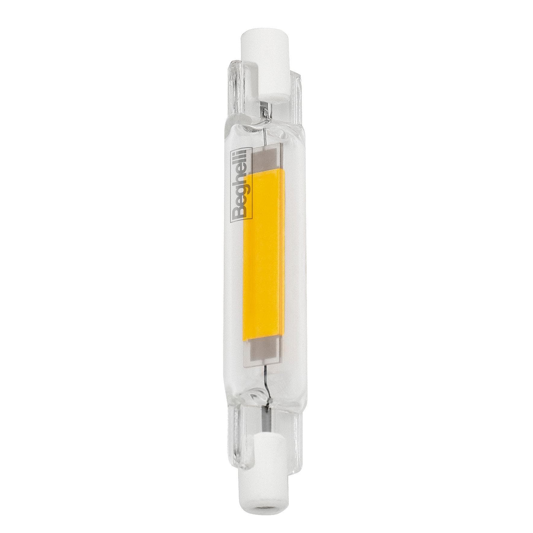 BEGHELLI - Lampadina vetro LED filamento ZAF R7S 78mm 700lm 5W 4K.
