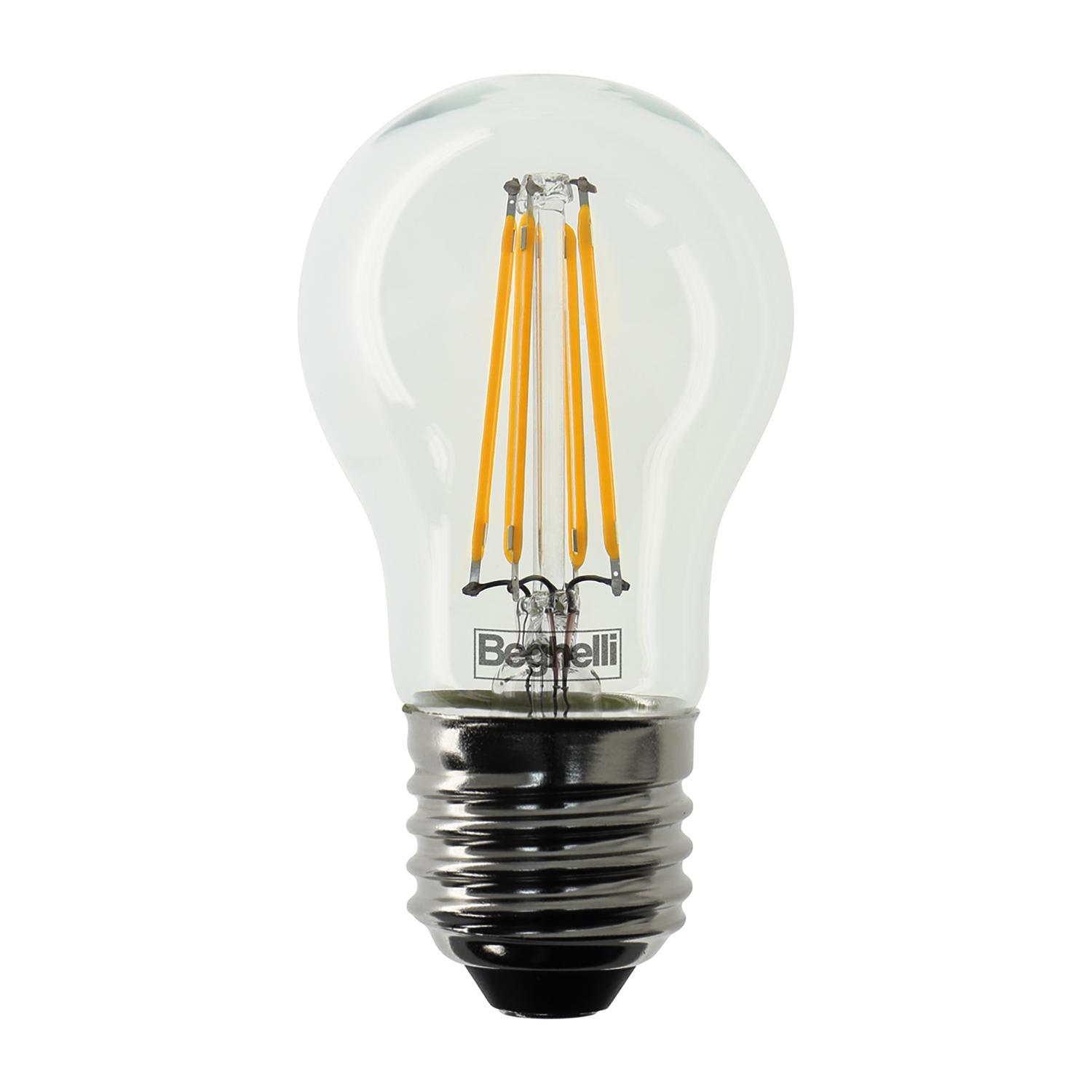 BEGHELLI - Lampadina LED a filamento SFE ZAF 4WE27 470LM 2.7K, corpo in vetro classico. 56423
