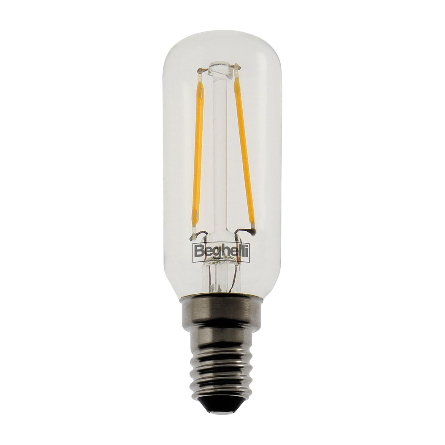 BEGHELLI - Lampadina vetro classica LED filamento T25 CH ZAFIROLED 2W E14 2.7K.