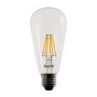BEGHELLI - Lampadina LED a filamento con corpo in vetro, DECO CH ZAFIRO 6W E27 2700K.