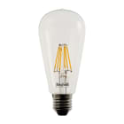 BEGHELLI - Lampadina LED a filamento con corpo in vetro, DECO CH ZAFIRO 6W E27 2700K.