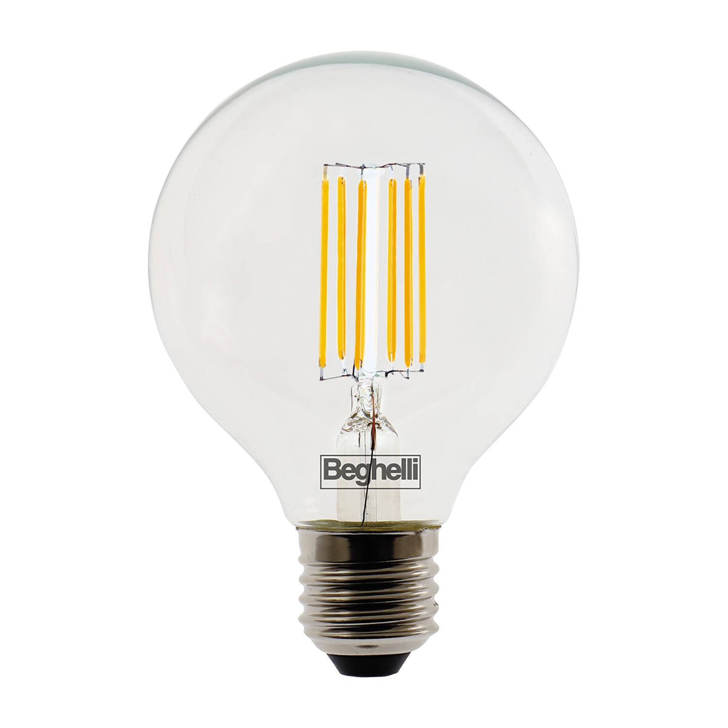 BEGHELLI - Lampadina LED ZAF NAT95 G125 con corpo in vetro e resa cromatica simile al sole, 1500L13WE274K.