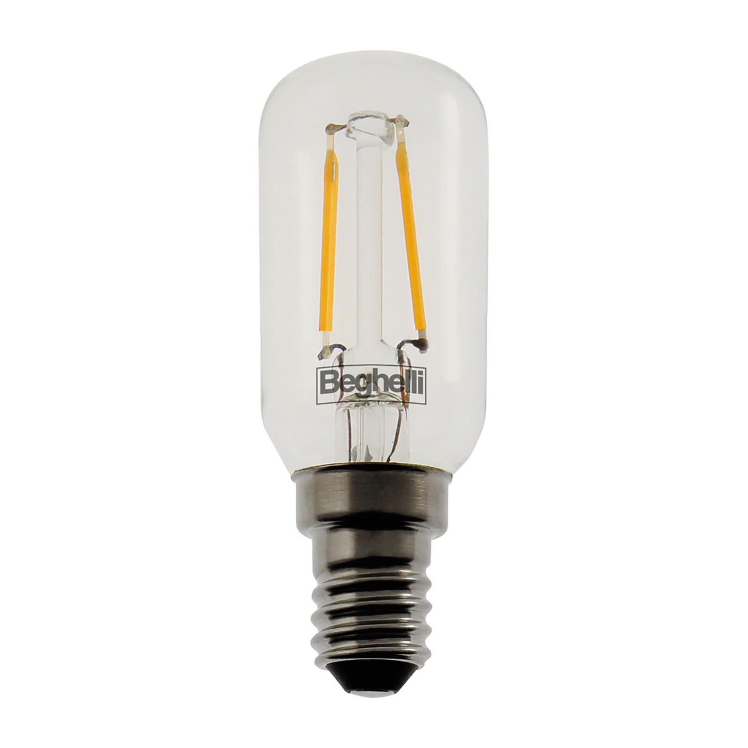 BEGHELLI - Lampadina LED ZAF T26 con corpo in vetro e filamento, 150LM 1.4W E14 3K.