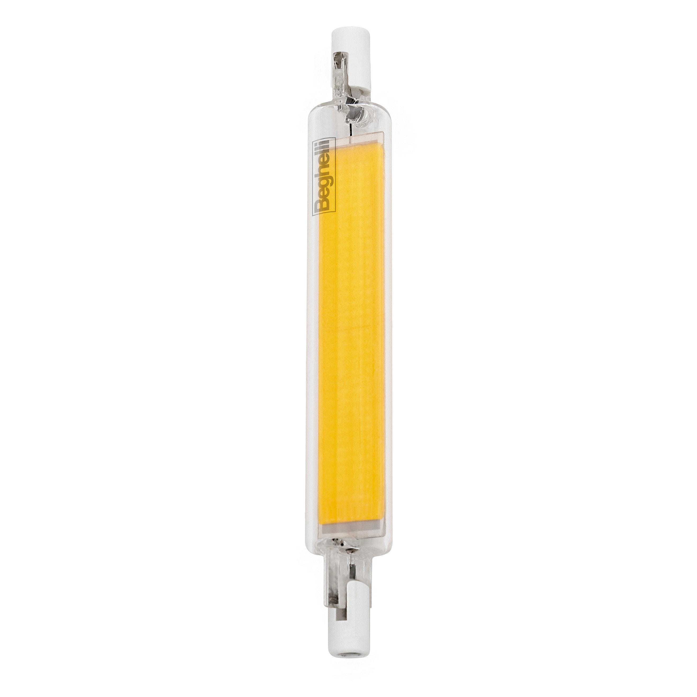 BEGHELLI - Lampadina vetro LED filamento ZAF R7S 118mm 1450lm 10W 4K.