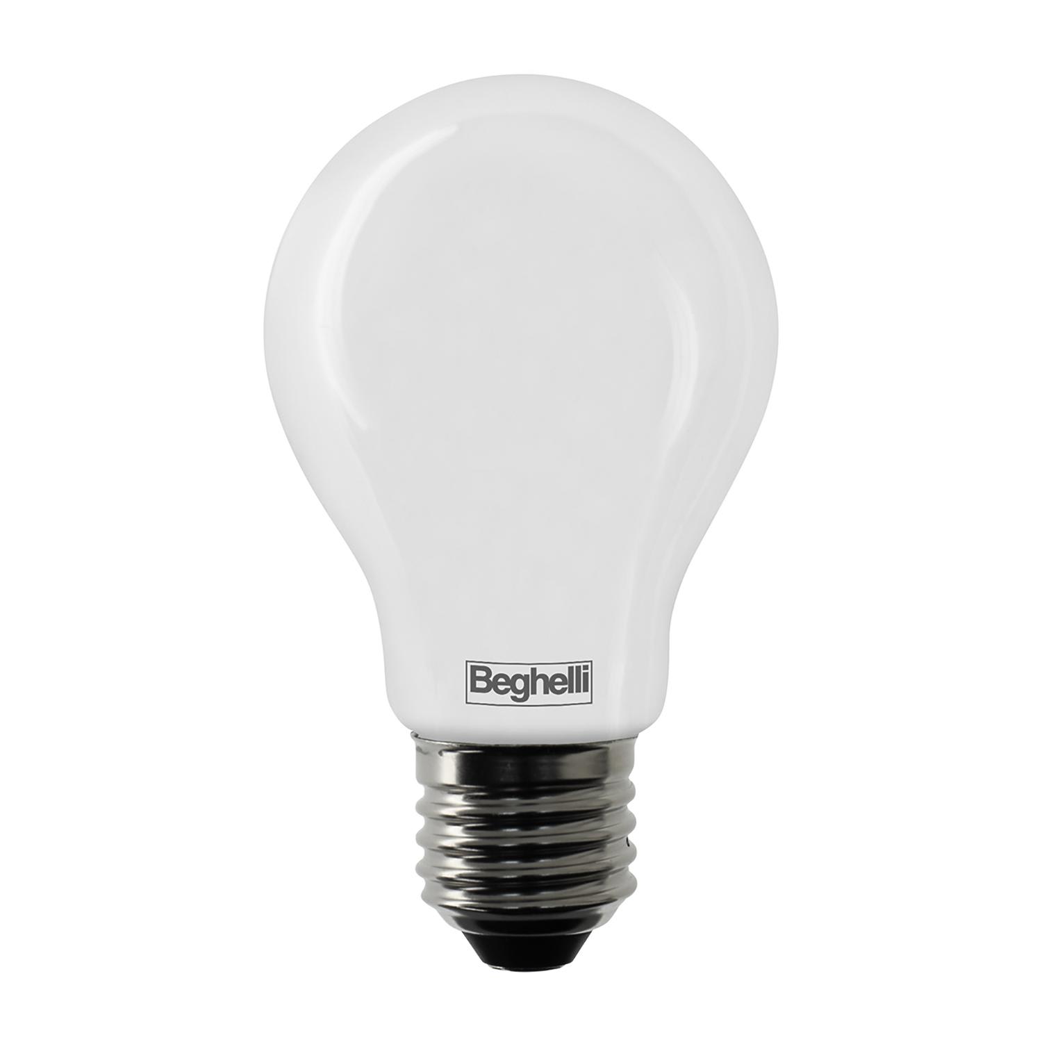 BEGHELLI - Lampadina vetro opalino forma classica TVETRO LED OP GOCC 8W E27 6K5. 56525