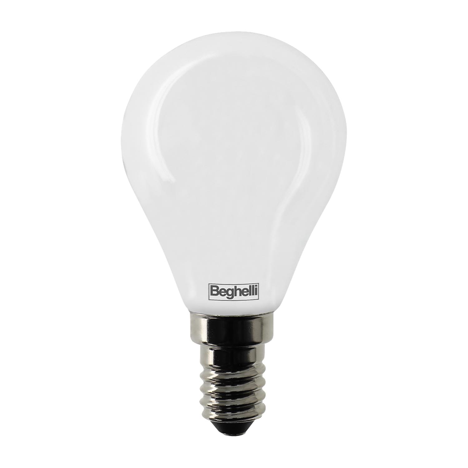 BEGHELLI - Lampadina vetro opalino forma classica TVETRO LED OP SFERA 5W E14 4K.