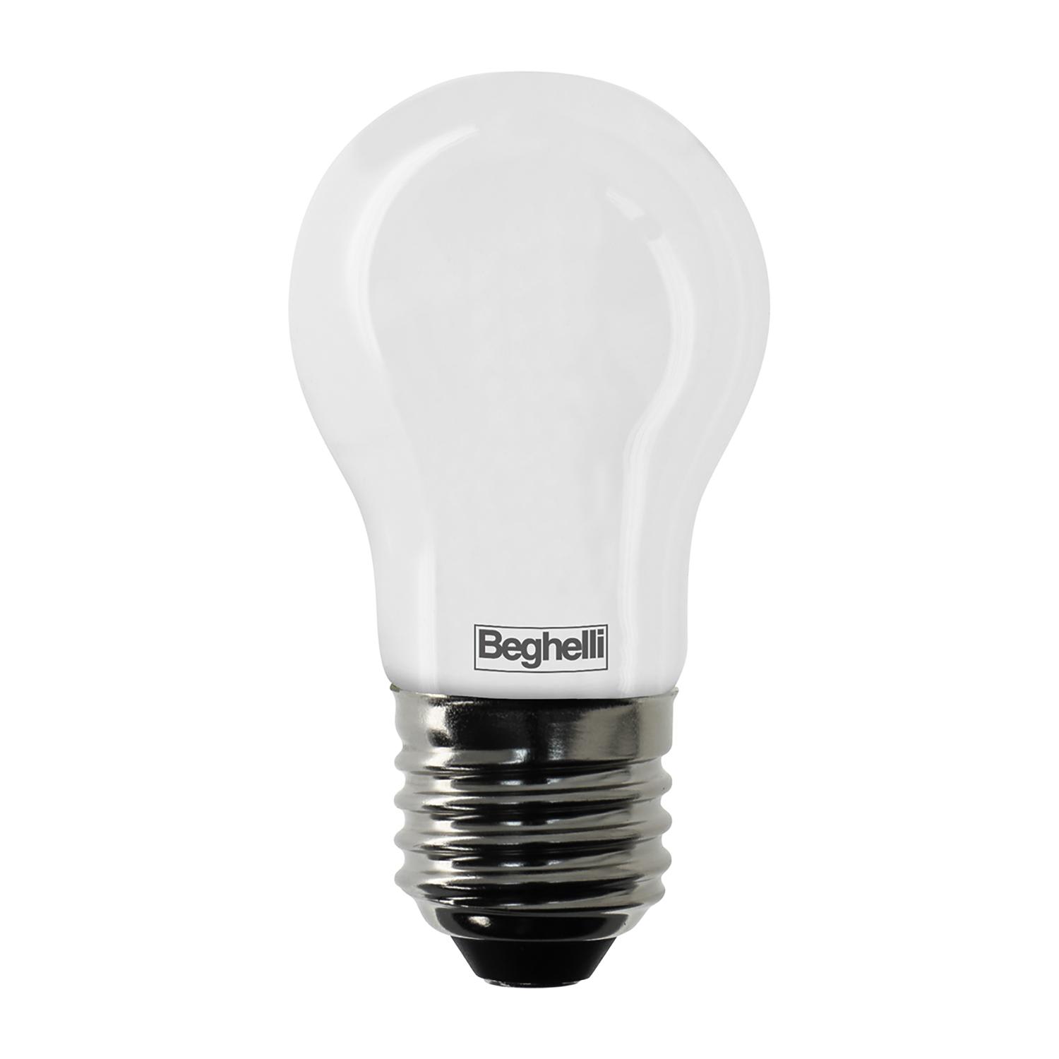 BEGHELLI - Lampadina vetro opalino classica TVETRO LED OP SFERA 6W E27 4K.