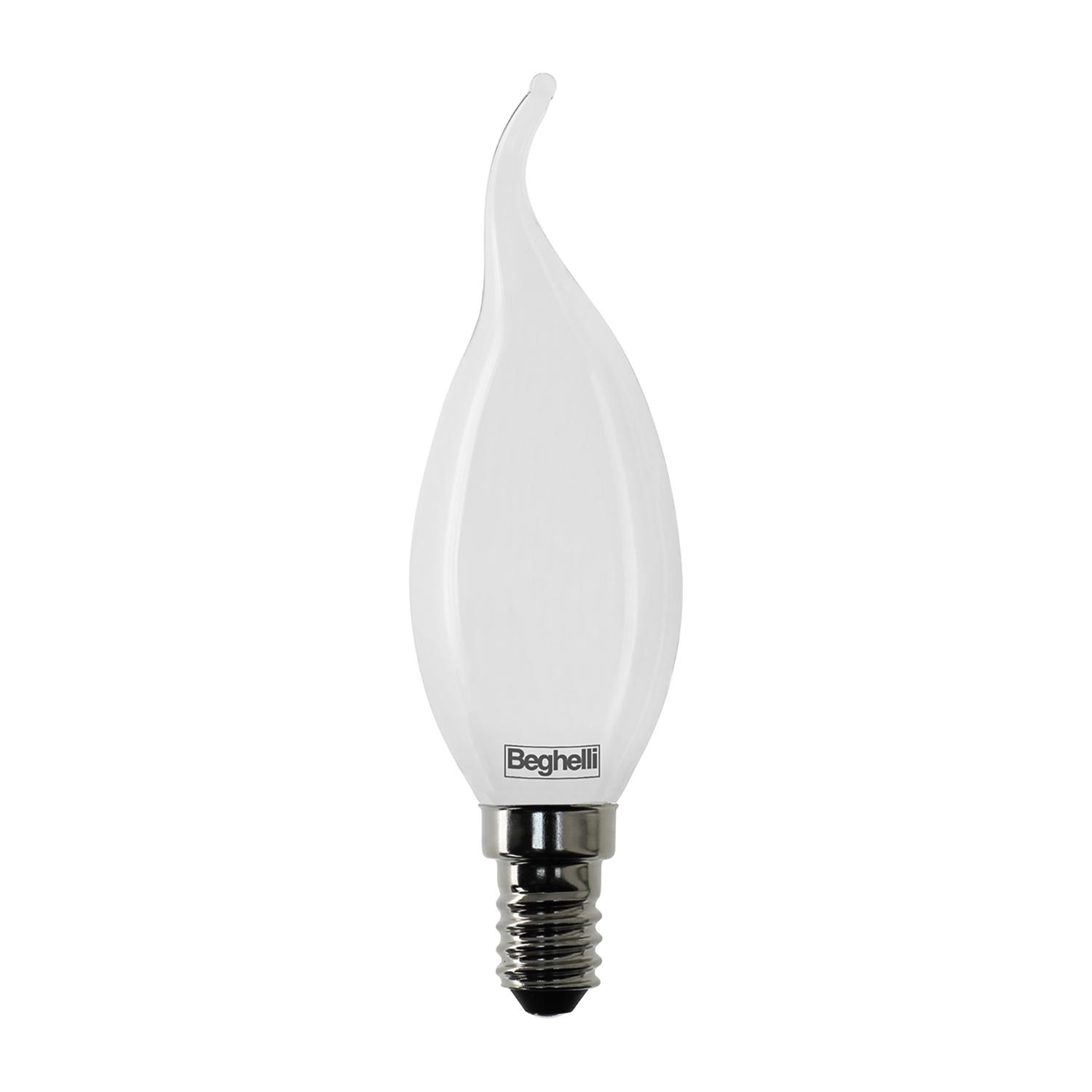 BEGHELLI - Lampadina vetro opalino forma classica TVETRO LED OP CDV 4W E14 3K. 56550