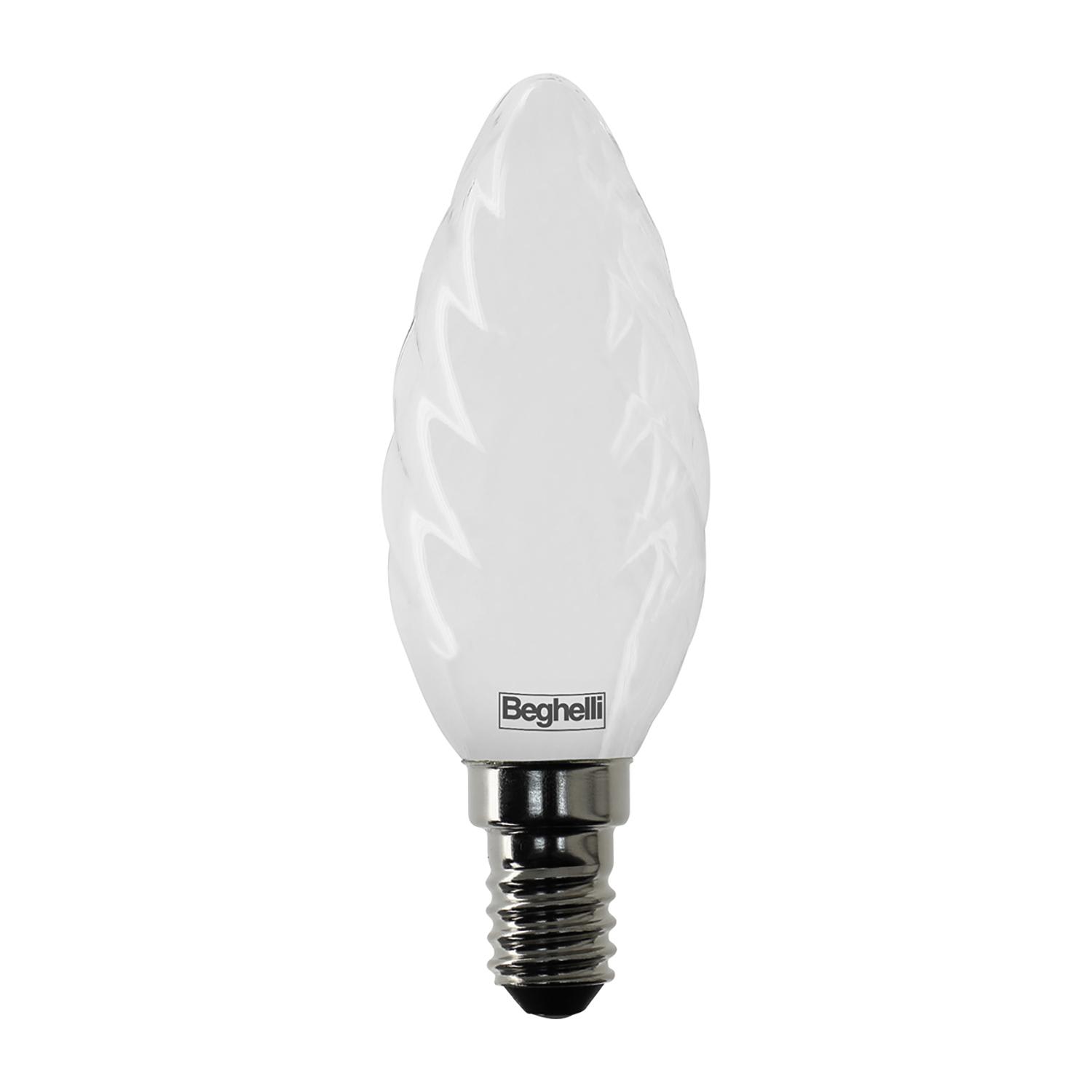 BEGHELLI - Lampadina vetro opalino forma classica TVETRO LED OP TORT 5W E14 3K.