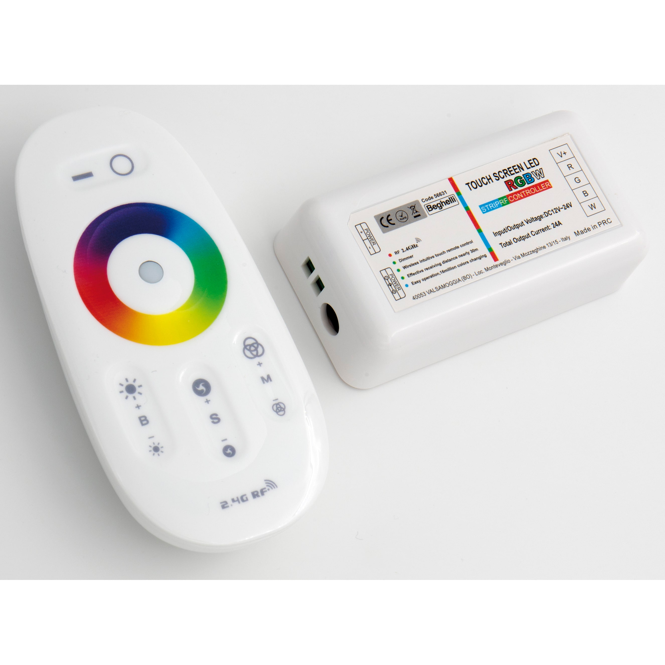 BEGHELLI - Controller e telecomando per StripLED RGBW 24V RGBW+TELECOMANDO.