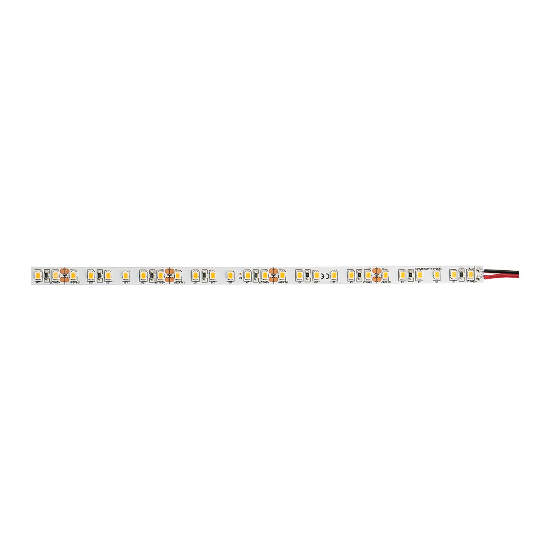 BEGHELLI - Strisce flessibili a LED autoadesive professionali ad alta densità di LED (120 per metro) per un'ottima uniformità luminosa, in rotoli da 5 metri già pre-cablati. STRIPLED 24V 5W 500lm IP20 4K.