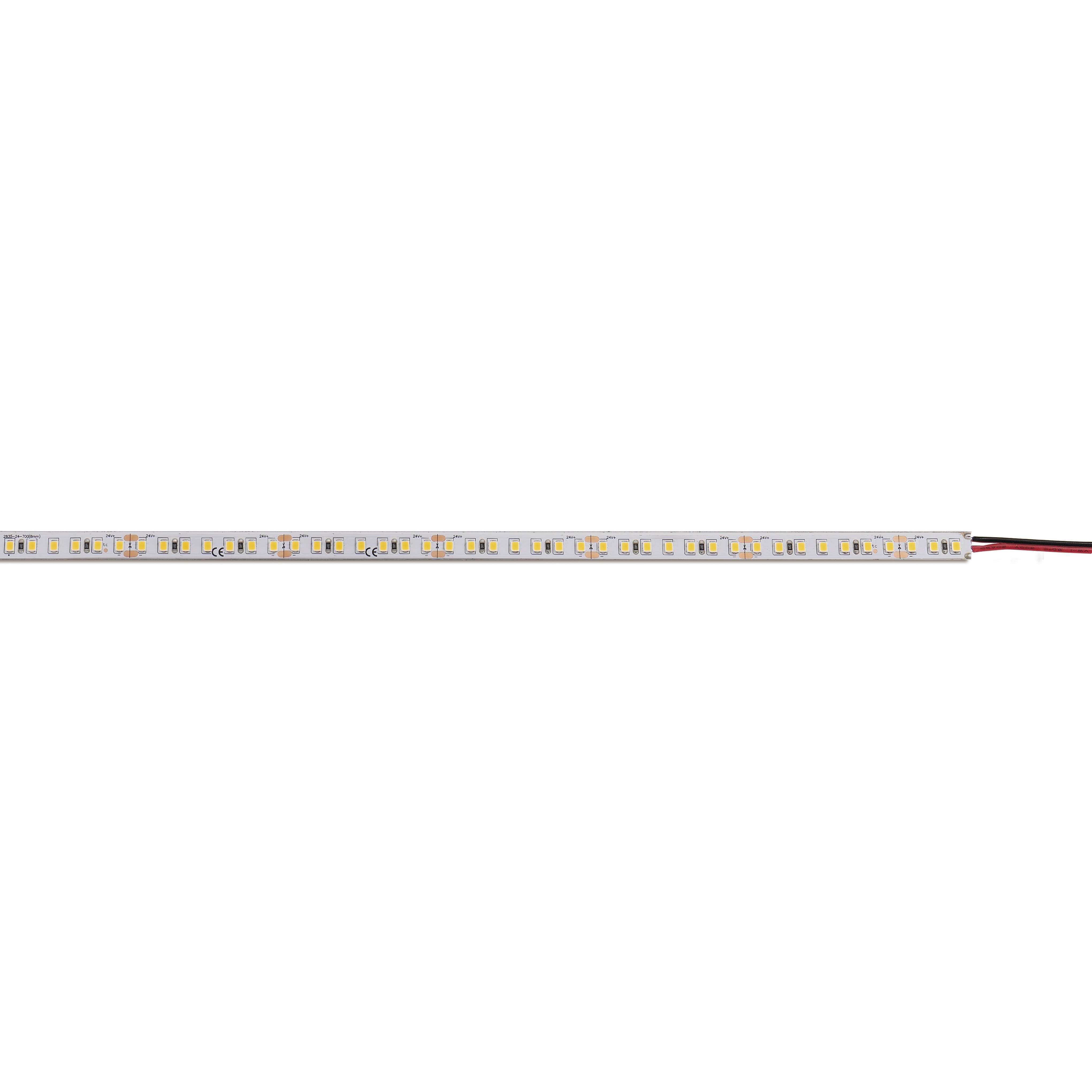 BEGHELLI - Strisce flessibili a LED autoadesive ad alta densità (240 LED/m) con emissione uniforme e alta luminosità, rotoli da 5 metri pre-cablati su entrambi i lati. Strip LED HE 14.4W IP20 4K.