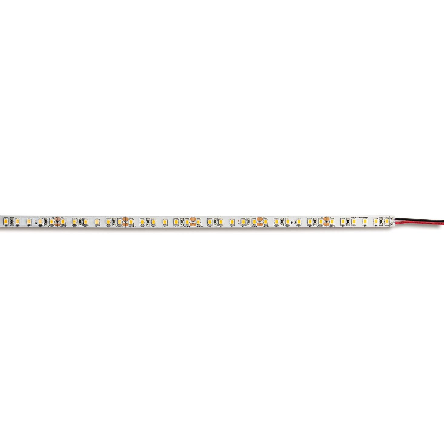 BEGHELLI - Strisce flessibili a LED autoadesive ad alta densità (240 LED/m) con emissione uniforme e alta luminosità, rotoli da 5 metri pre-cablati su entrambi i lati. STRIP LED HP 18W IP20 4K.