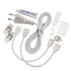 BEGHELLI - Kit aggiuntivo per StripLED COB 230V da 10W: 2 testate terminali stagne, cavo di alimentazione, 4 connettori, tubo di sigillante e accessori fissaggio.