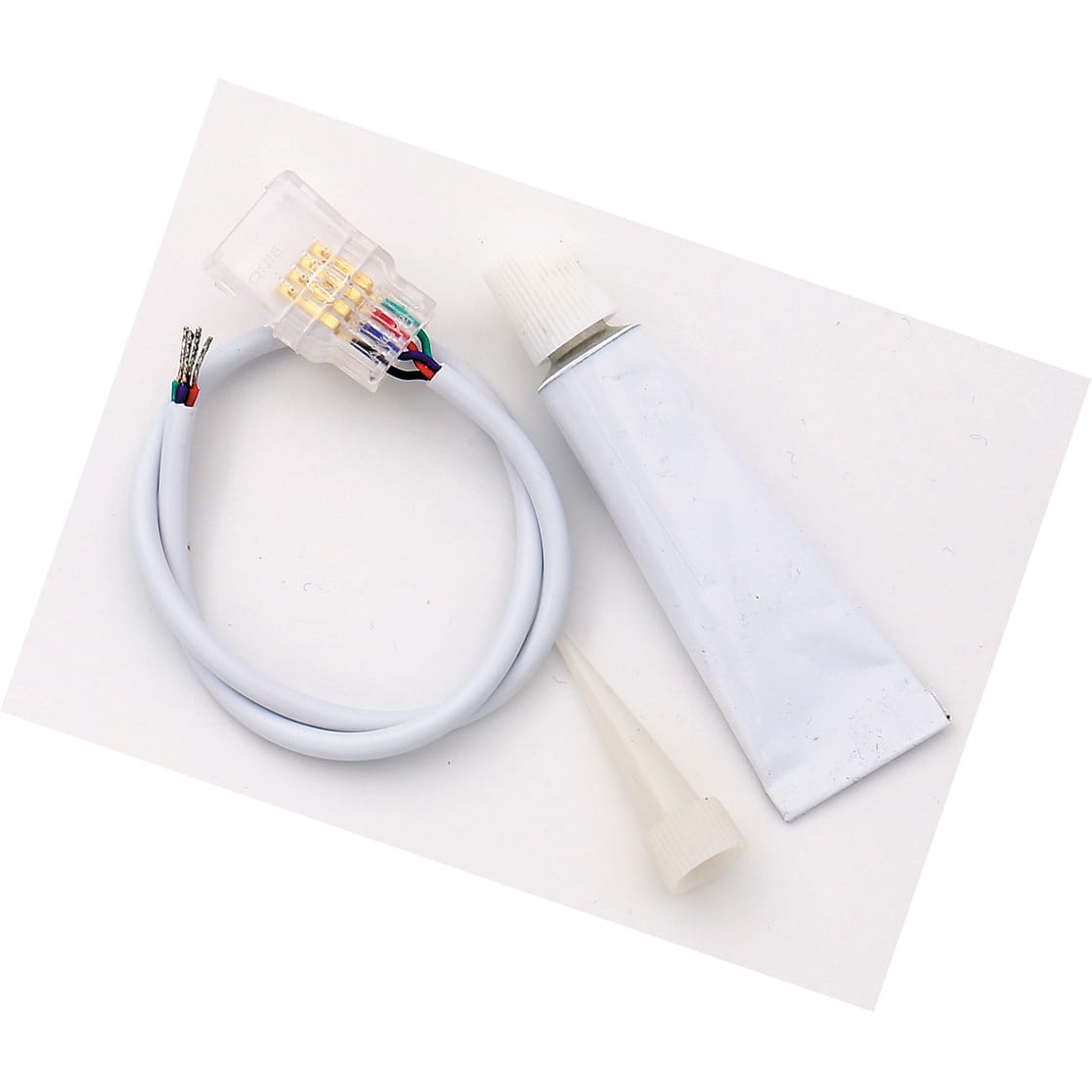 BEGHELLI - Kit 5 connettori a filo IP65 per StripLED RGB 24V + tubo di sigillante + strip to driver RGB IP65 BL5.