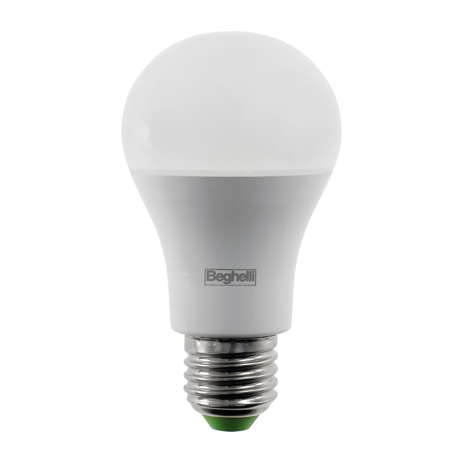 BEGHELLI - Lampadina compatta con rivestimento termoplastico opale, Goccia Saving 15W E27 6500K.