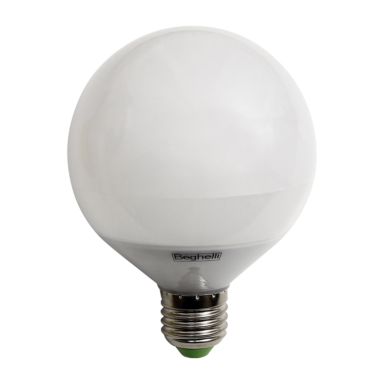 BEGHELLI - Lampadina compatta con rivestimento termoplastico opale GLOBO SAVING LED 16W E27 6.5K. 56856