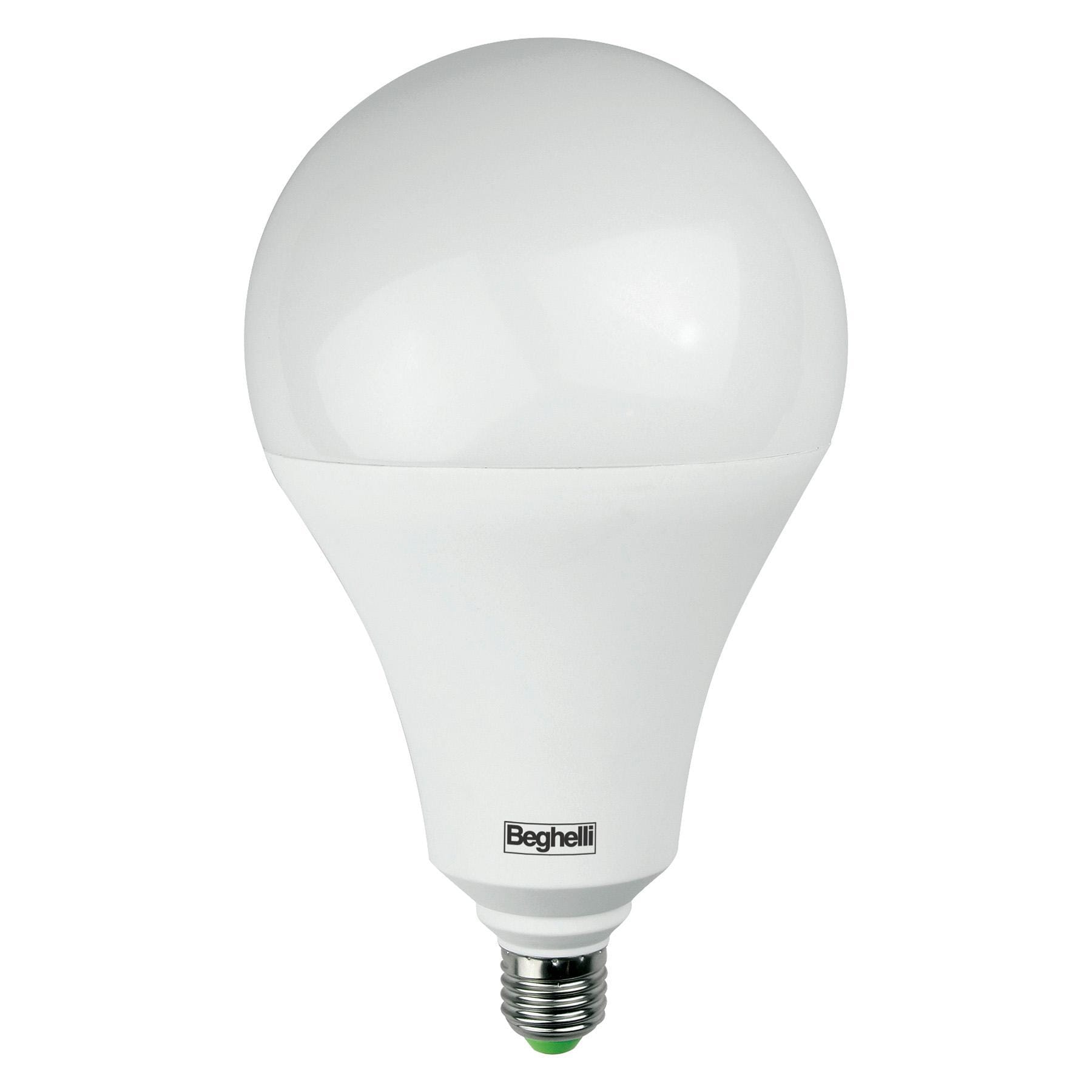 BEGHELLI - Lampadina compatta con design gradevole, rivestimento termoplastico opale, Goccia Saving LED 25W E27 3K.