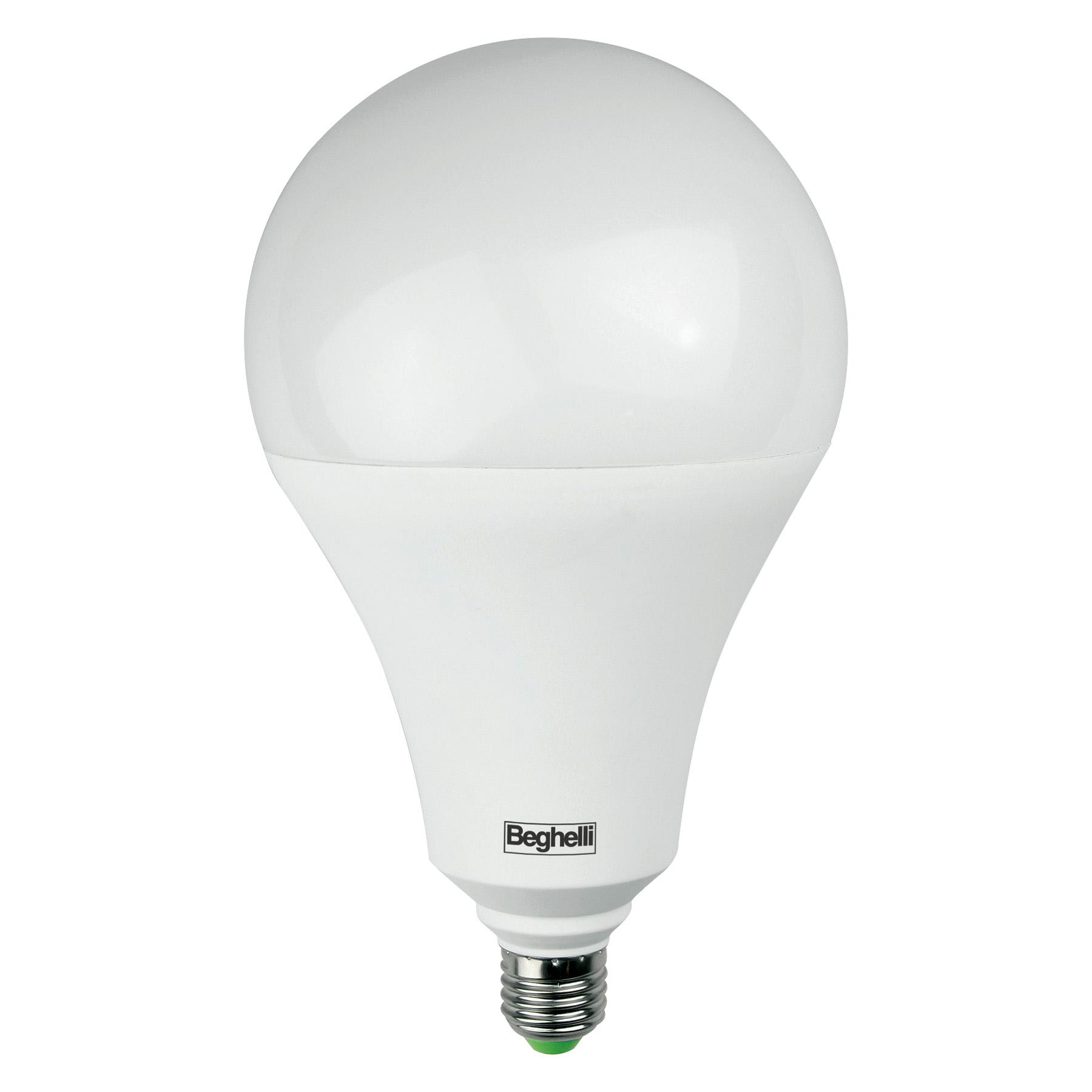 BEGHELLI - Lampadina compatta con design gradevole, rivestimento termoplastico opale, Goccia Saving LED 30W E27 3K. 56863