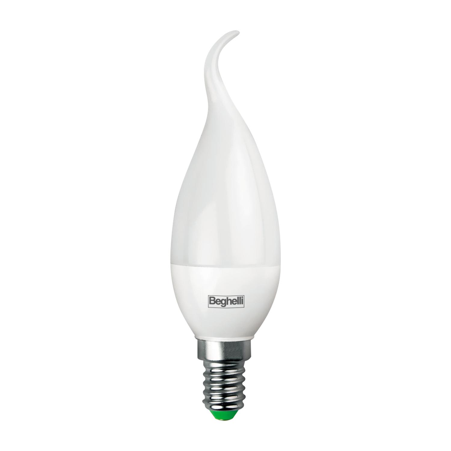 BEGHELLI - Lampadina compatta con rivestimento termoplastico opale CDVENTO SAVING LED 7W E14 4K.