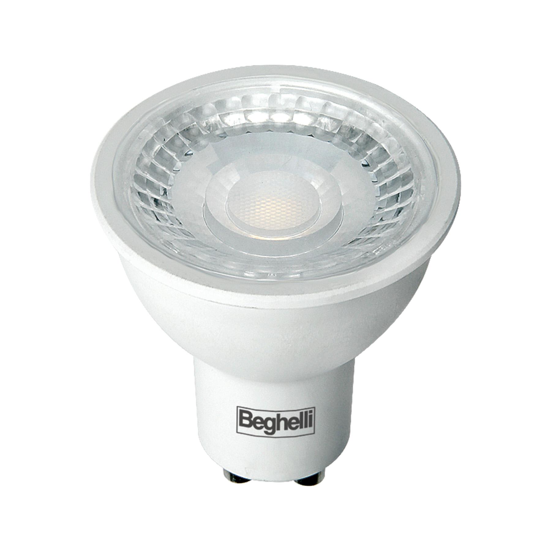 BEGHELLI - Lampadina GU10 compatibile con tutti gli apparecchi, ECOLED STD 4W 3K 38°.