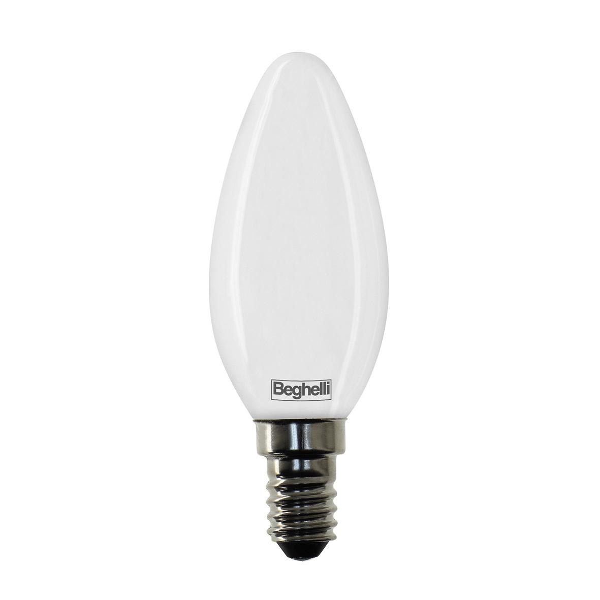BEGHELLI - Lampadina vetro opalino forma classica TVETRO LEDOP 4PZ OL 5W E14 6K5.