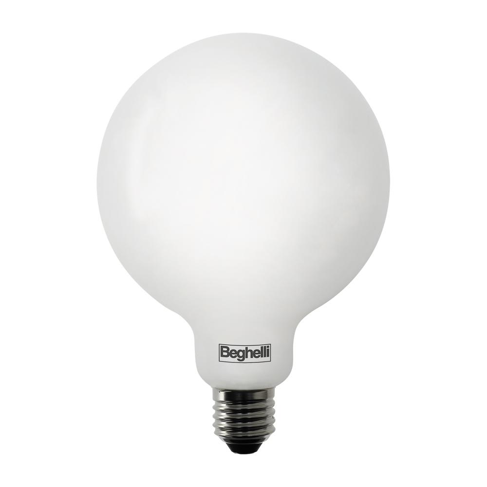 BEGHELLI - Lampadina LED opalina 18W E27 forma classica 4K Globo TVETRO.