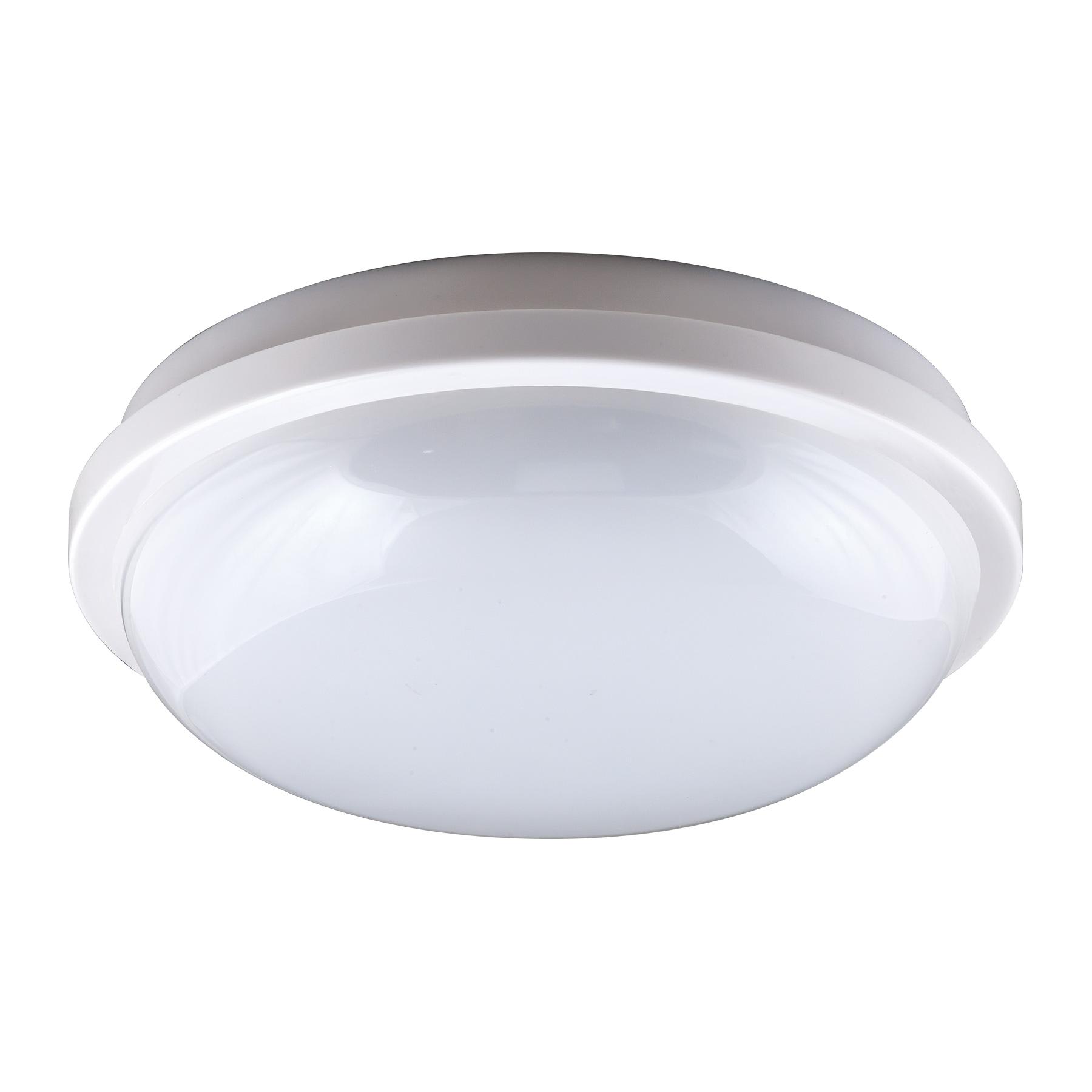 BEGHELLI - Plafoniera polivalente per spazi comuni, installazione a soffitto o parete, illuminazione forte e diffusa, protezione stagna IP65 per esterno, corpo in policarbonato con protezione ai raggi UV, colore Bianco, GEO LED 20W ROUND WHITE 3K. 75322