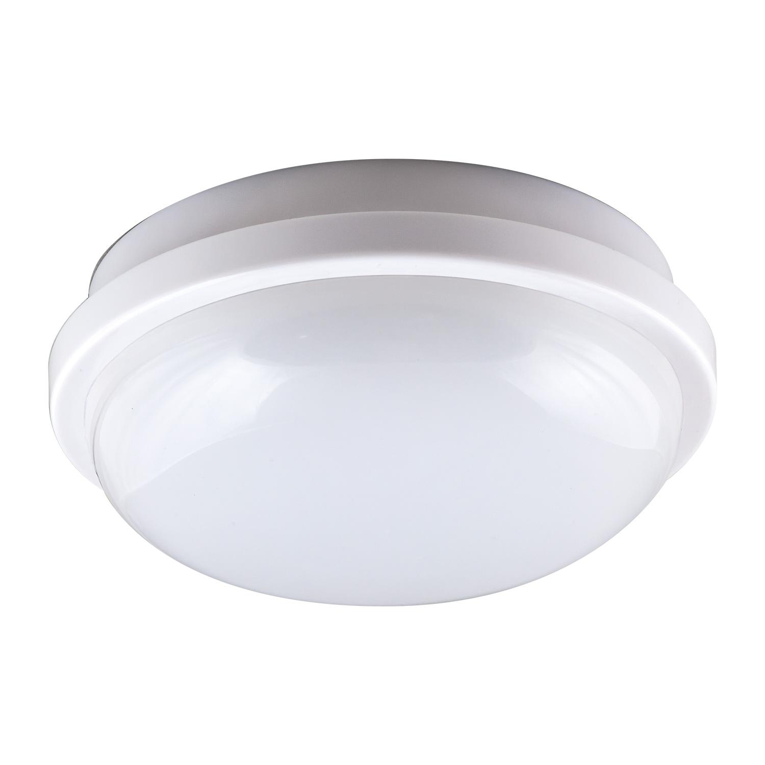 BEGHELLI - Plafoniera polivalente per spazi comuni, installabile a soffitto o parete, con illuminazione forte e diffusa. Protezione stagna IP65 per esterno. Corpo in policarbonato con protezione ai raggi UV. Colore Bianco. GEO LED 20W ROUND WHITE 4K. 75323
