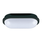 BEGHELLI - Plafoniera polivalente per spazi comuni, installazione a soffitto o parete, illuminazione forte e diffusa, protezione stagna IP65 per esterno, corpo in policarbonato con protezione ai raggi UV, colore nero, GEO LED 15W OVAL BLACK 4K.