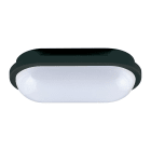 BEGHELLI - Plafoniera polivalente per spazi comuni, installabile a soffitto o parete, con illuminazione forte e diffusa. Protezione stagna IP65 per esterno. Corpo in policarbonato con protezione ai raggi UV. GEO LED 20W OVAL BLACK 4K.