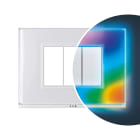 BEGHELLI - Kit Clima 3 Frutti Bianco con Attuatore e Placca RGB, Cromoterapia, Misurazione Temperatura e Umidità.