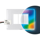 BEGHELLI - Placca con funzione luce d'emergenza, colori RGB, bianco dinamico e cromoterapia, ideale per situazioni di emergenza.