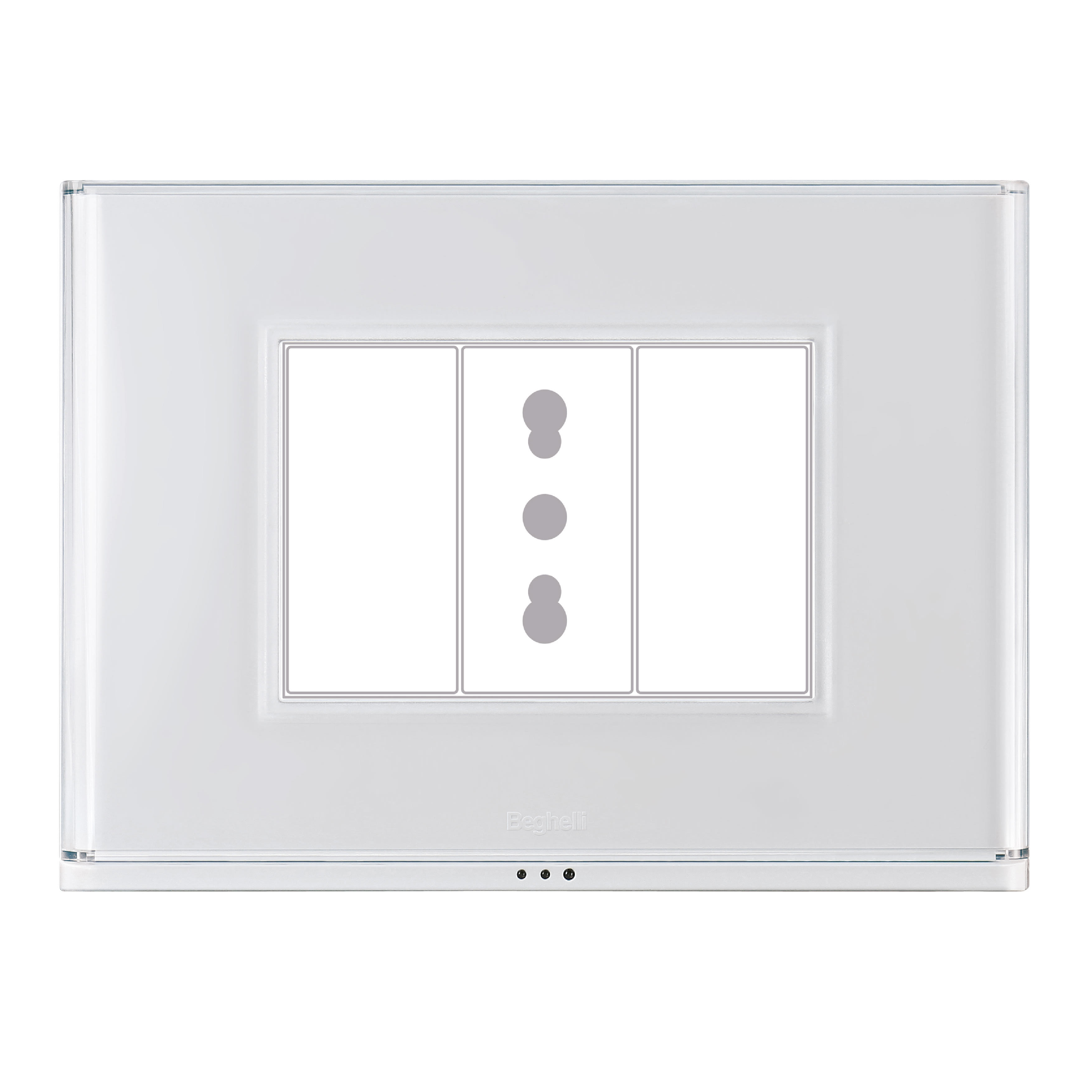 BEGHELLI - Placca Lite 3 Frutti Bianca - Brain 81231