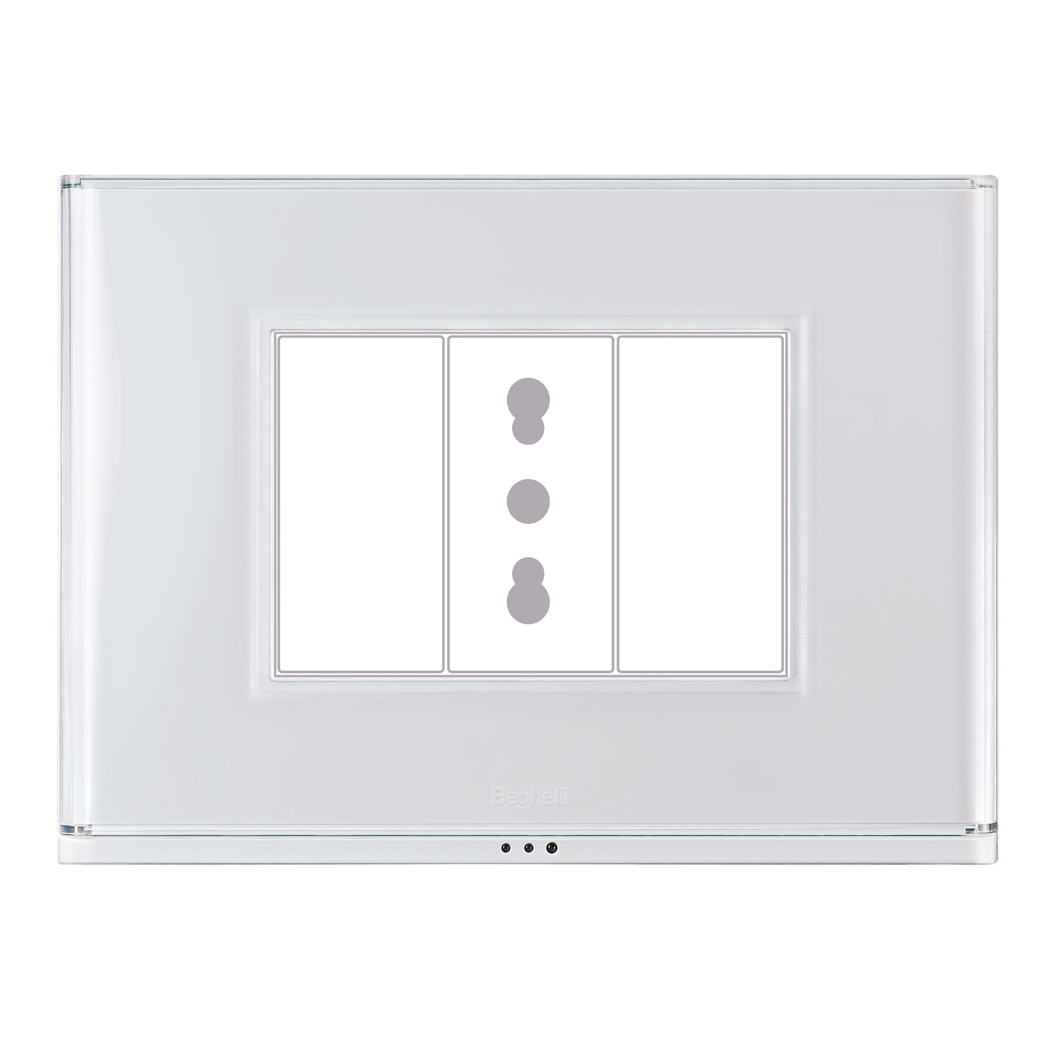 BEGHELLI - Placca Lite 3 Frutti Bianca - Brain