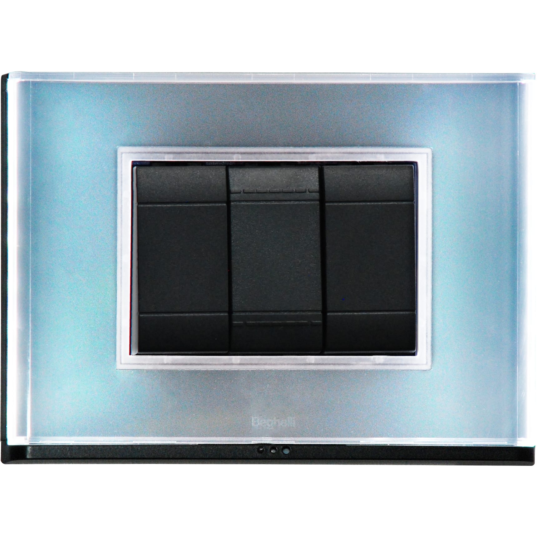 BEGHELLI - Placca Lite 3 Frutti Nera - Brain 81234