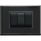 BEGHELLI - Placca estetica 3 frutti nera piccola 3FR NERA PIC.