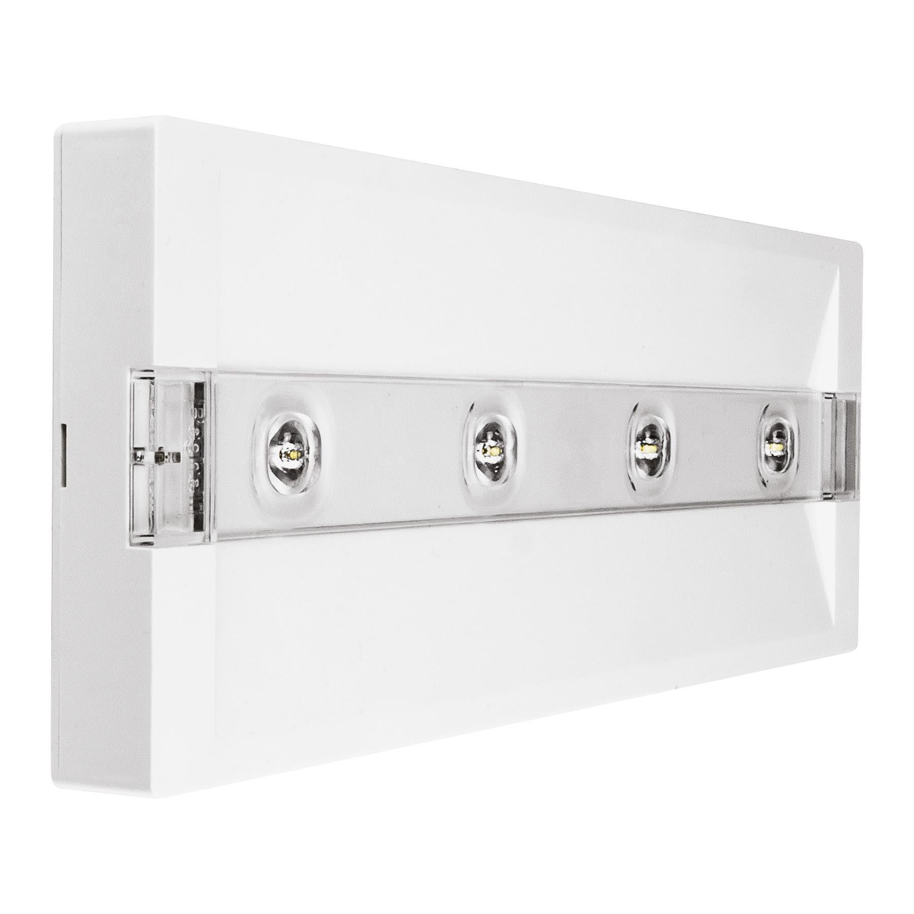 BEGHELLI - Apparecchio di emergenza ultra sottile con sistema ottico avanzato e 4 lenti ad alta efficienza: UP LED 824S SE TR 3 LF.