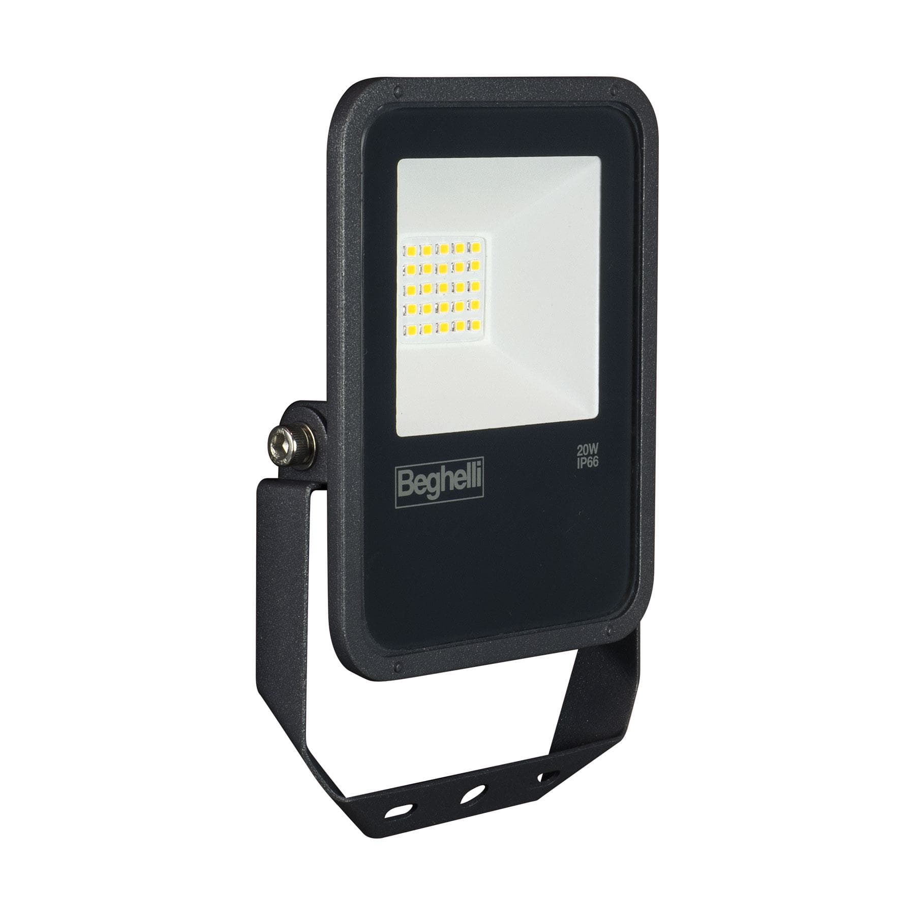 BEGHELLI - Proiettore a spessore ridottissimo FL LED 20W NERO IP66 4K con design moderno ed elegante, adatto per applicazioni nel settore civile, terziario e industriale, realizzato in alluminio pressofuso con alette di raffreddamento integrate. 86161