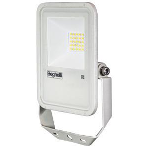 BEGHELLI - Proiettore a spessore ridottissimo FL LED 20W WHITE IP66 SENS 4K con design moderno ed elegante, adatto per applicazioni nel settore civile, terziario e industriale, realizzato in alluminio pressofuso con alette di raffreddamento integrate.