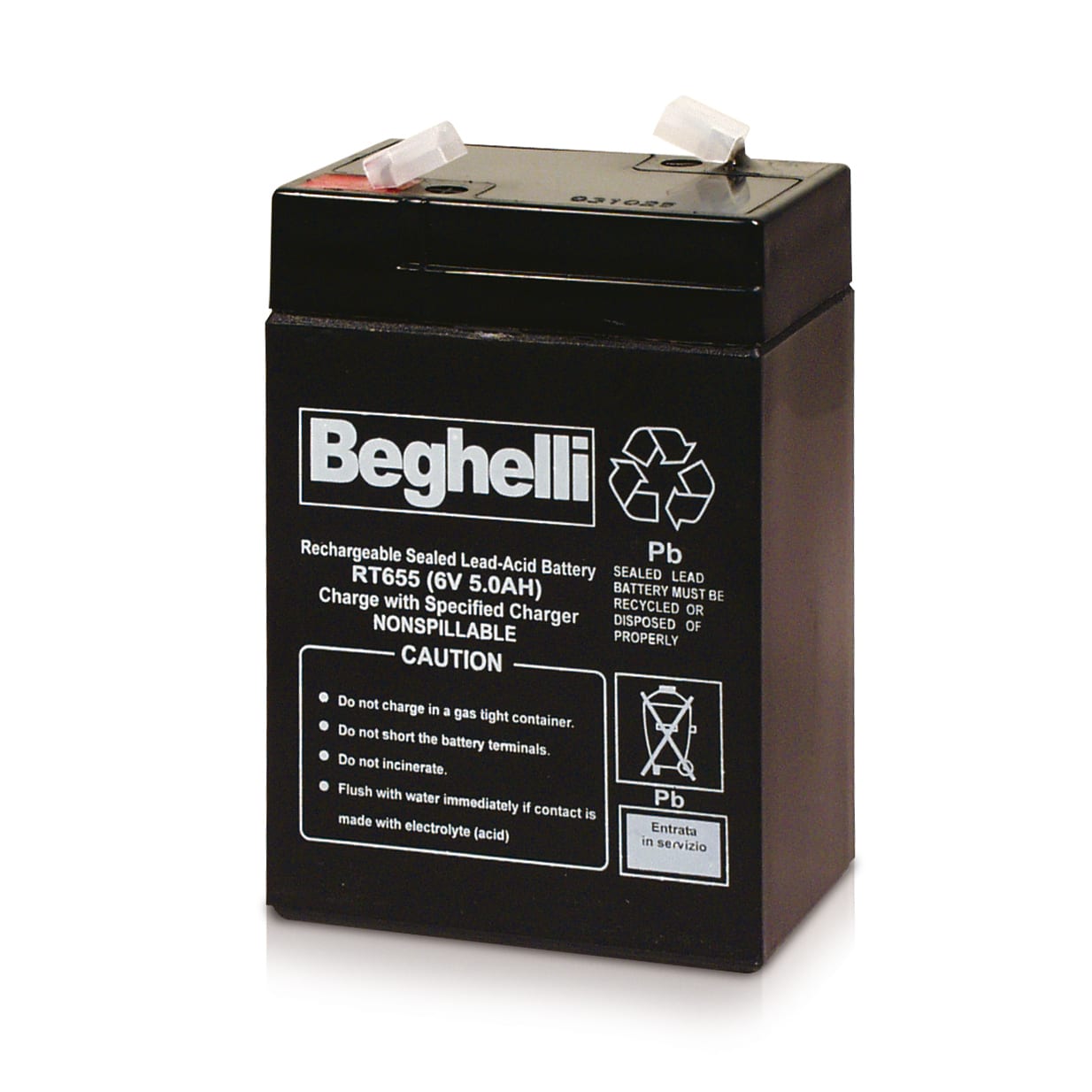 BEGHELLI - Batteria al Piombo 6V 5Ah PB FASTON 6.35