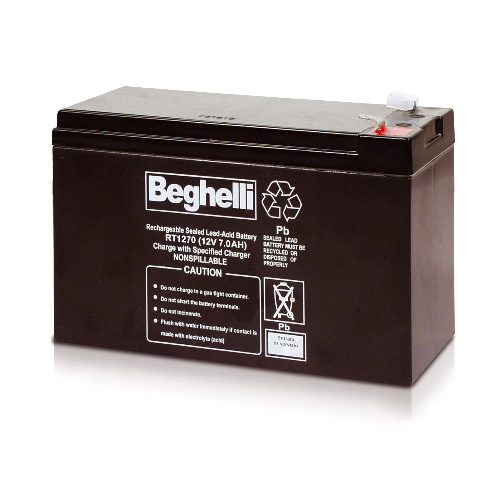BEGHELLI - Batteria di ricambio al piombo 12V 7Ah PB T1